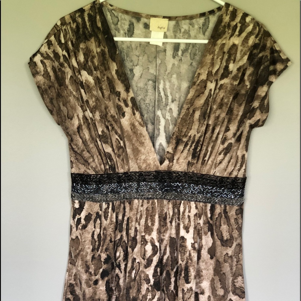 Beaded leopard print top, The Buckle, size L